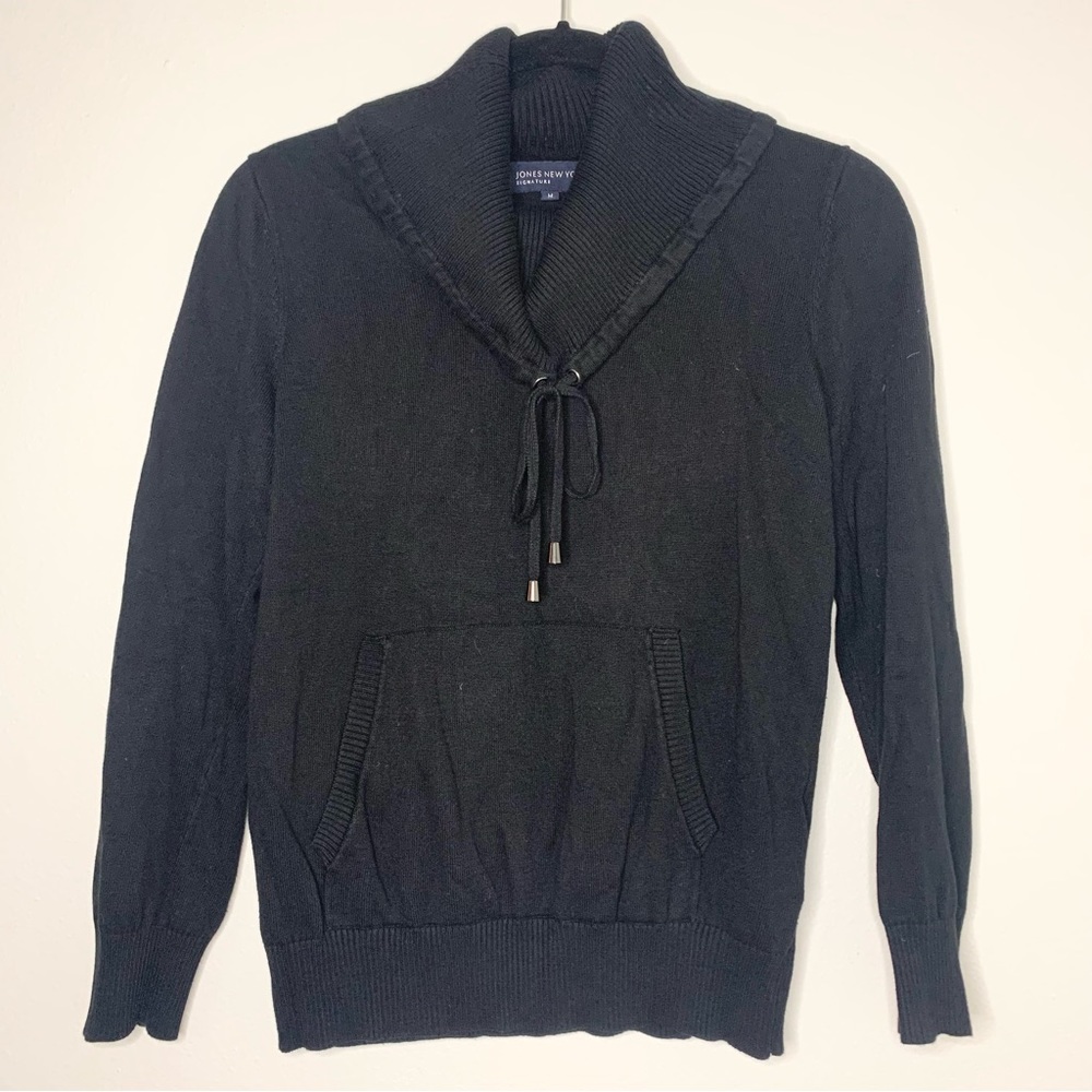 Jones New York | Black Adjustable Cowl Neck Sweater - Medium
